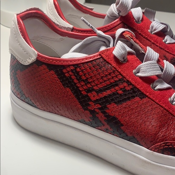 Rag and Bone Rb Army Low Red Snakeskin Sneakers - Picture 6 of 9